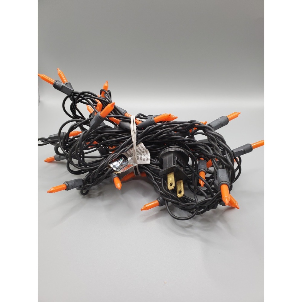 Orange Halloween Light Set 14 Foot Long Tested And Works Indoor/outdoors